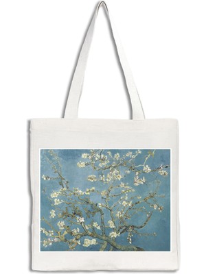 INKD Sanatsal Kanvas Çanta – Van Gogh "almond Blossom" Tasarım - 35X40X10CM