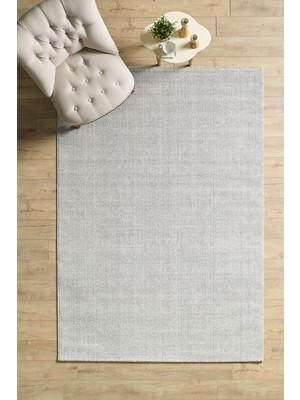 Bukleli Gümüş Halı Düz Renk Salon Oturma Odası Yolluk Polipropilen Yumuşak Halı