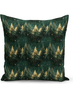 Yılbaşı Temalı Çift Taraflı Dijital Baskılı Kırlent Kılıfı, Renkli ve Şık Tasarım