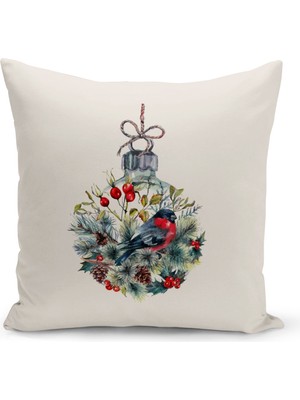 Yılbaşı Temalı Çift Taraflı Dijital Baskılı Kırlent Kılıfı