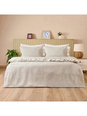 Evidea Soft Moyo Tek Kişilik Nevresim Takımı - Beyaz / Antrasit