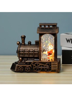 Beyaz Noel Baba Tren Dekoratif Obje, Yılbaşı Süsleri, Hareketli ve Şık Tasarım