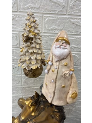 Ekru Noel Baba Dekoratif Biblo, Şık ve Sevimli Ev Aksesuarı