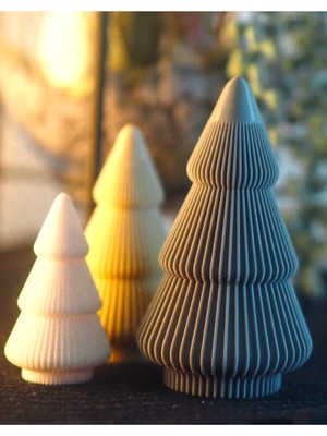 3 Adet Renkli Modern Noel Ağaçları, Şık ve Eğlenceli Dekorasyon Seti