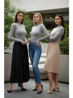 Pastelastore 3’lü Parmak Geçmeli Kadın Body Seti
