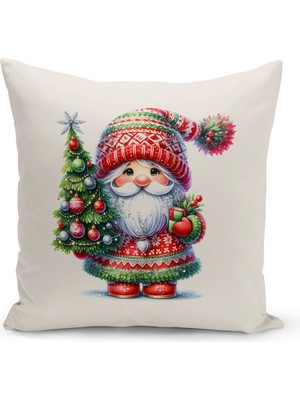 Yılbaşı Temalı Çift Taraflı Dijital Baskılı Kırlent Kılıfı