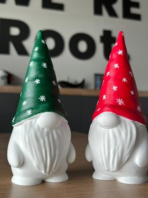 Sevimli 2'li Noel Cücesi Seti, 15CM, El Boyaması, Yılbaşı Dekorasyonu