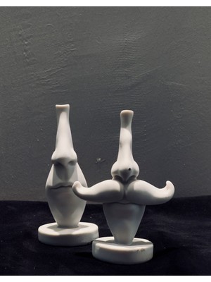Lamazif Modern Dekoratif Gözlük Tutacağı – 15X12 cm Burun ve Bıyık Figürlü Gözlük Standı
