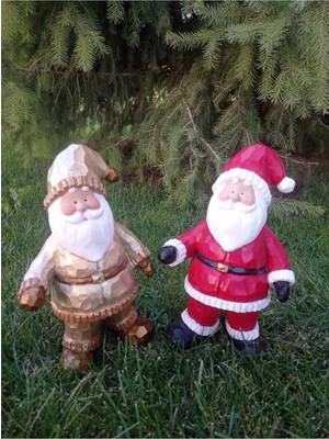 Kırmızı Noel Baba Biblo, Yılbaşı Dekor, Polyester Heykel, Neşeli Tatil Süsü