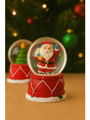 Çok Renkli Noel Baba Figürlü Ledli Kar Küresi, Dekoratif ve Hediye Seçeneği