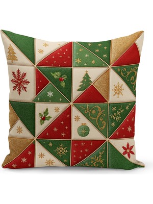 Yılbaşı Temalı Çift Taraflı Dijital Baskılı Kırlent Kılıfı, Renkli ve Şık Tasarım