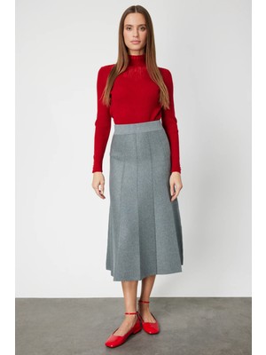 On Triko Pileli Midi Triko Etek 65210-26K