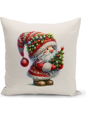 Yılbaşı Temalı Çift Taraflı Dijital Baskılı Kırlent Kılıfı