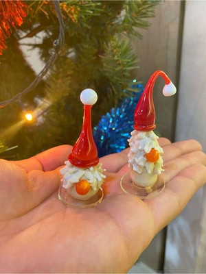 Kırmızı Murano Cam Noel Biblolu Takım, Şık ve Özel Hediye Seçeneği