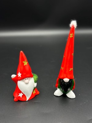 El Yapımı Yılbaşı Süsleri, Kırmızı, 2'li, Yer Cücesi, Noel Temalı