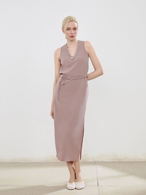 Lc Waikiki Yeni Sezon V Yaka Krep Elbise