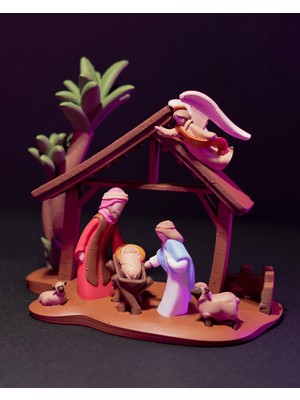 Renkli Noel Dekoru Seti, Minimalist Isa Figürü ile Şık ve Sıcak Hava Yaratır