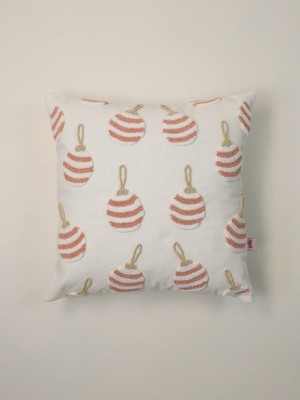 Ekru Simli Noel Süsleri Kırlent Kılıfı, Yılbaşı Şıklığı Için Mükemmel Seçim