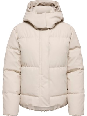Only Krem Kadın Mont Onlagnes Coated Puffer Jacket Otw