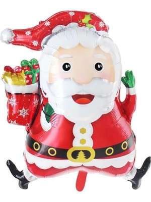 Yılbaşı Temalı Kırmızı Noel Baba Folyo Balon, Neşe ve Kutlama Simgesi