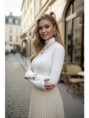 Pastelastore Parmak Geçmeli Kadın Body – Esnek Kumaş