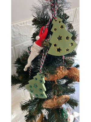 Yeşil Çam Ağacı Süsü, Yılbaşı Dekorasyonu, 3'lü Set