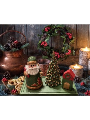 Çok Renkli Yılbaşı Dekoratif Noel Baba Biblo Seti, Şık ve Eğlenceli Süsler