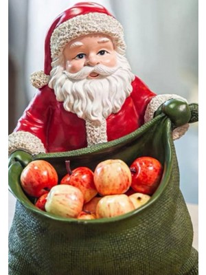 Kırmızı Noel Baba Dekoratif Biblo Çerezlik Anahtarlık Saksı Heykel Büyük Yılbaşı Süs