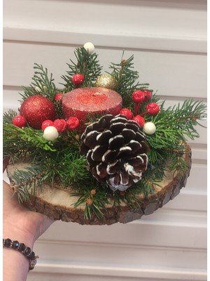 Yeşil Yılbaşı Masa Süsü, Yeniyıl Hediyesi, Noel Temalı Dekorasyon, Şık ve Canlı Tasarım