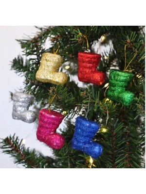 Renkli Noel Çizme ve Yılbaşı Ağacı Süsü, 6'lı Paket