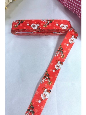 Kırmızı Noel Baba Kurdelesi ve Yılbaşı Süsleme Paketleme Seti