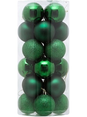 Kırmızı 4cm Noel Topu 24'lü Süsler, Yılbaşı Dekorasyonu Için Ideal Seçenek