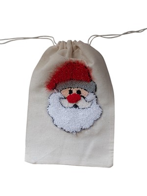 Parlak Noel Baba Yılbaşı Süsü Punch Işleme Hediye Kesesi, Beyaz, 100 Adet