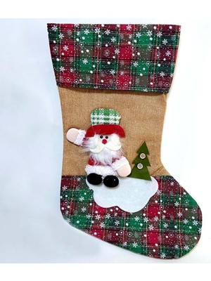 Renkli Noel Baba Temalı Dekoratif Çorap, Şık ve Eğlenceli Hediye Seçeneği