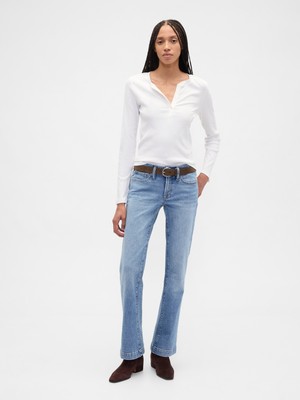 Gap Kadın Mavi Low Rise Long & Lean Jean Pantolon