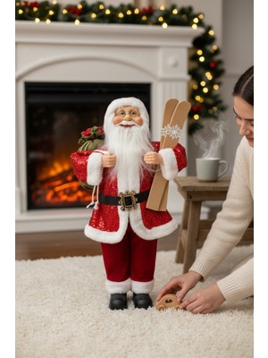 Yılbaşı Dekorasyonu Noel Baba Biblo 45 cm Kırmızı Renk