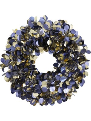 Yılbaşı Kapı Süsü, Mavi ve Altın Renkli Noel Dekoru, Şık ve Renkli Tasarım