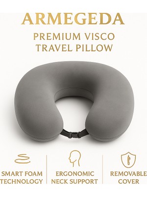 Armegeda Visco, Seyahat, Boyun, Yastığı, Rahat, Uyku,GRİ. Kadifemsi