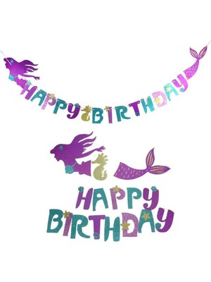 MerveliSait 3D Kalografi Deniz Kızı Happy Birthday