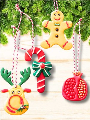 El Yapımı Yılbaşı Geyik Süsü, Bej Renk, Özel Tasarım, Şık ve Zarif Dekorasyon.