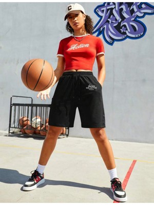 Superlife Kadın Unified Collective Baskılı Standart &regular Kalıp Şort SPR25SRK084