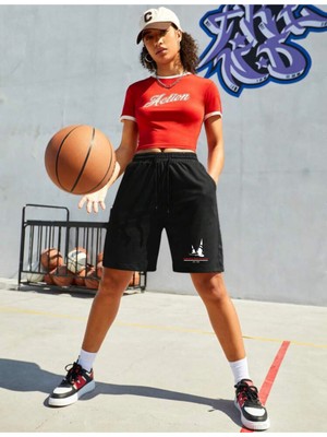 Superlife Kadın Yelken Baskılı Standart &regular Kalıp Şort SPR25SRK083