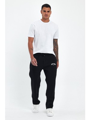 Superlife Erkek Içi Polarlı 3 Iplik Kalın New York  Baskılı Eşofman Altı SPR25EA97