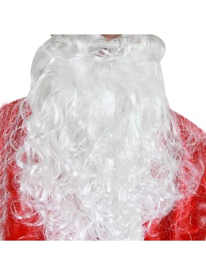 Beyaz Noel Baba Sakalı, 45 Cm, Partili ve Eğlenceli Aksesuar