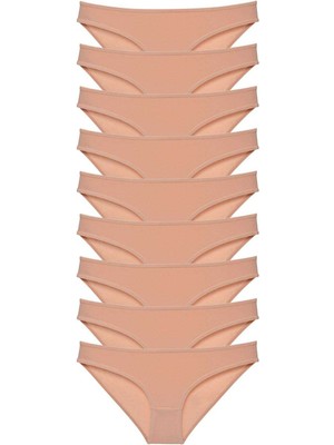 Royaleks 9 Adet Süper Eko Set Likralı Kadın Slip Külot Ten