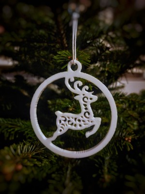 TSC Geyik Formlu Dekoratif Tabak – Yılbaşı Ağacı Süs 8cm