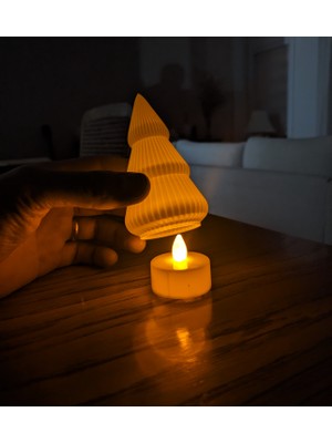 TSC Soyut Formda Ev Dekor Biblosu – Modern Tasarım Mum LED 10CM