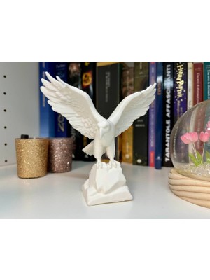 TSC 13CM Beyaz Renk Kartal Figürü 3D Masa Dekorasyonu Küçük Figür Dekoru