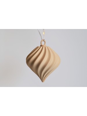 TSC Ahşap Desen Yılbaşı Süsü Modern Dekoratif Obje 12CM
