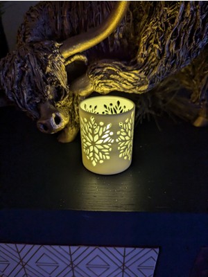 TSC Geometrik Tasarım Pla Mumluk – El Yapımı Dekor LED Mumluk 13CM